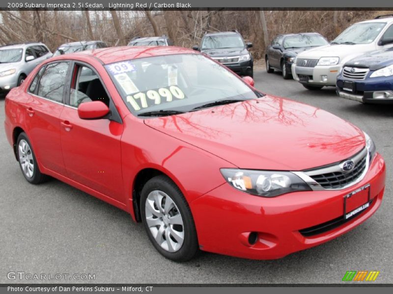 Lightning Red / Carbon Black 2009 Subaru Impreza 2.5i Sedan