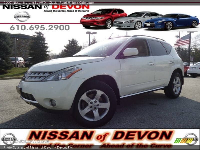 Glacier Pearl White / Cafe Latte 2007 Nissan Murano SL AWD