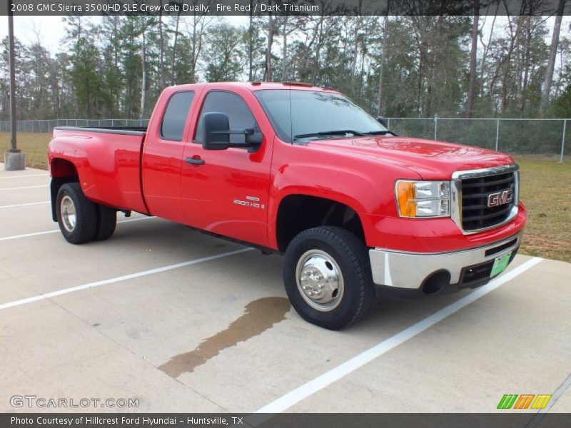 Fire Red / Dark Titanium 2008 GMC Sierra 3500HD SLE Crew Cab Dually