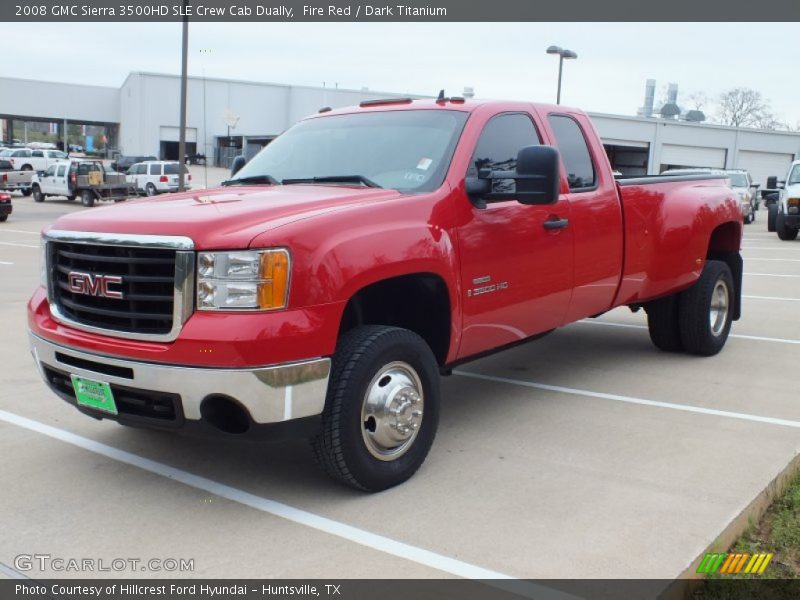 Fire Red / Dark Titanium 2008 GMC Sierra 3500HD SLE Crew Cab Dually