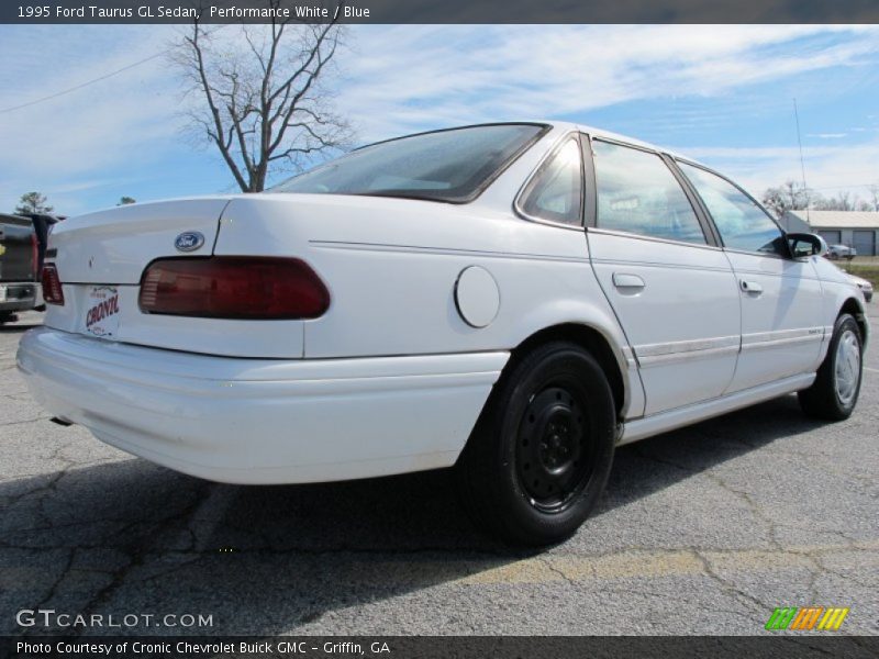 Performance White / Blue 1995 Ford Taurus GL Sedan