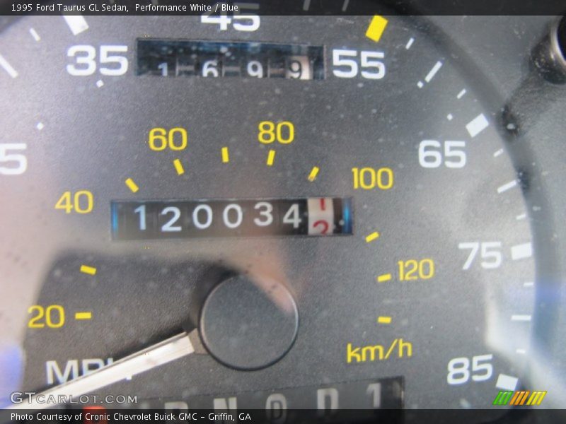 Performance White / Blue 1995 Ford Taurus GL Sedan