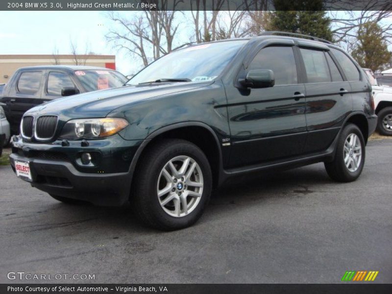 Highland Green Metallic / Beige 2004 BMW X5 3.0i