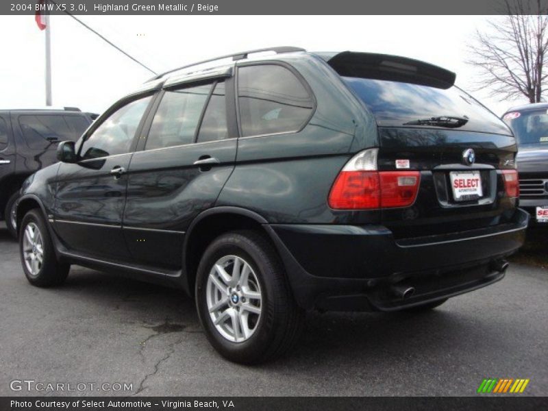 Highland Green Metallic / Beige 2004 BMW X5 3.0i
