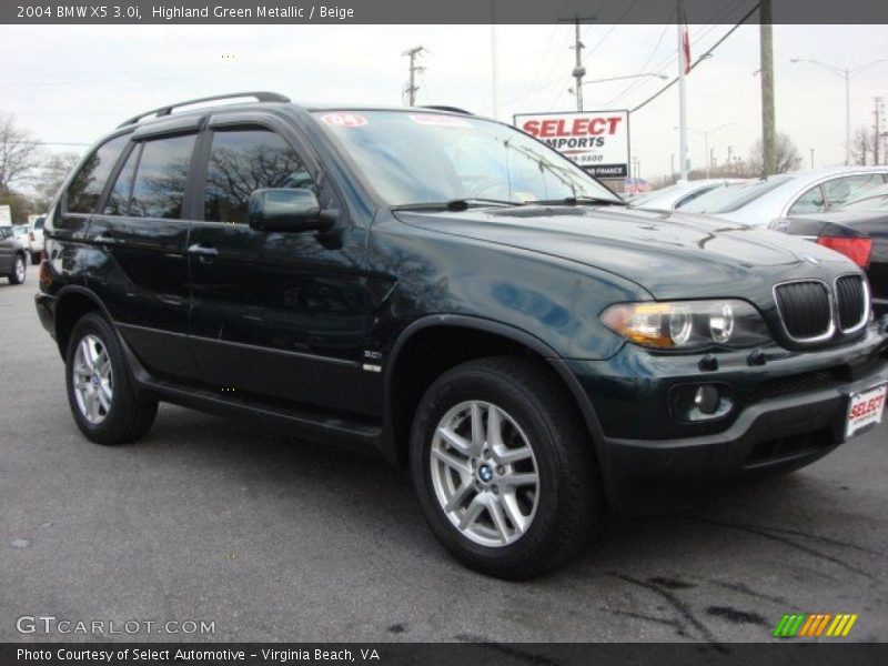 Highland Green Metallic / Beige 2004 BMW X5 3.0i