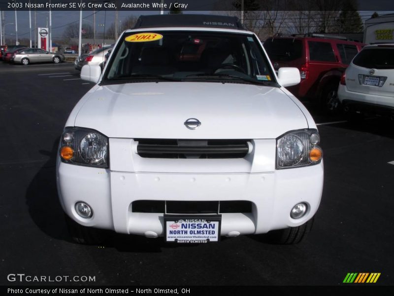 Avalanche White / Gray 2003 Nissan Frontier SE V6 Crew Cab