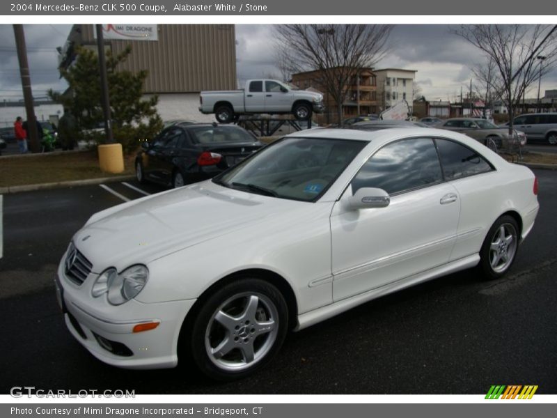 Alabaster White / Stone 2004 Mercedes-Benz CLK 500 Coupe