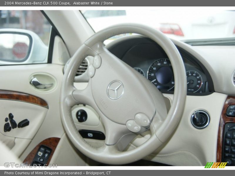 Alabaster White / Stone 2004 Mercedes-Benz CLK 500 Coupe