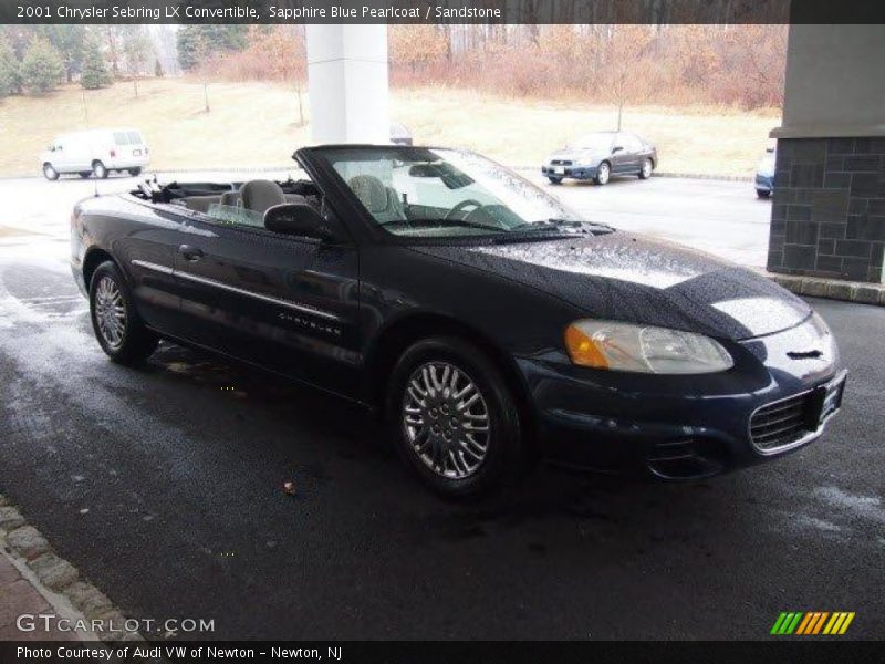 Sapphire Blue Pearlcoat / Sandstone 2001 Chrysler Sebring LX Convertible