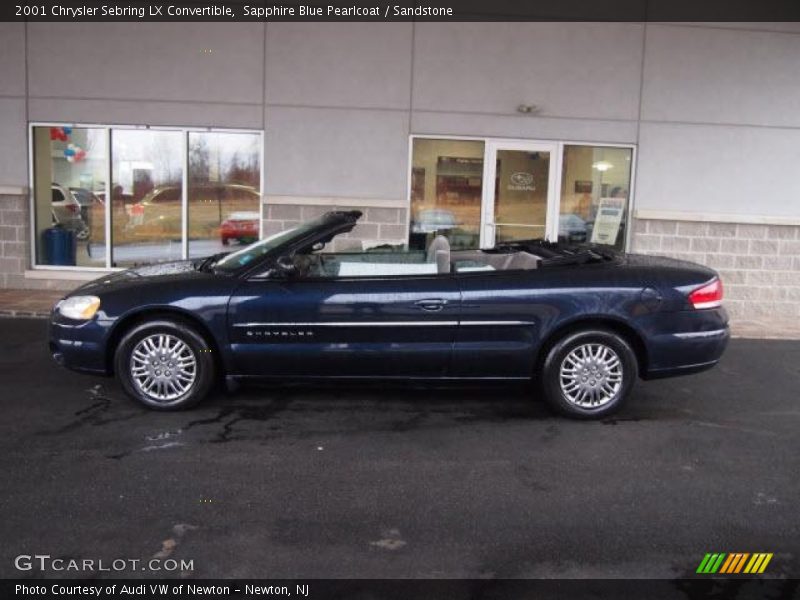 Sapphire Blue Pearlcoat / Sandstone 2001 Chrysler Sebring LX Convertible