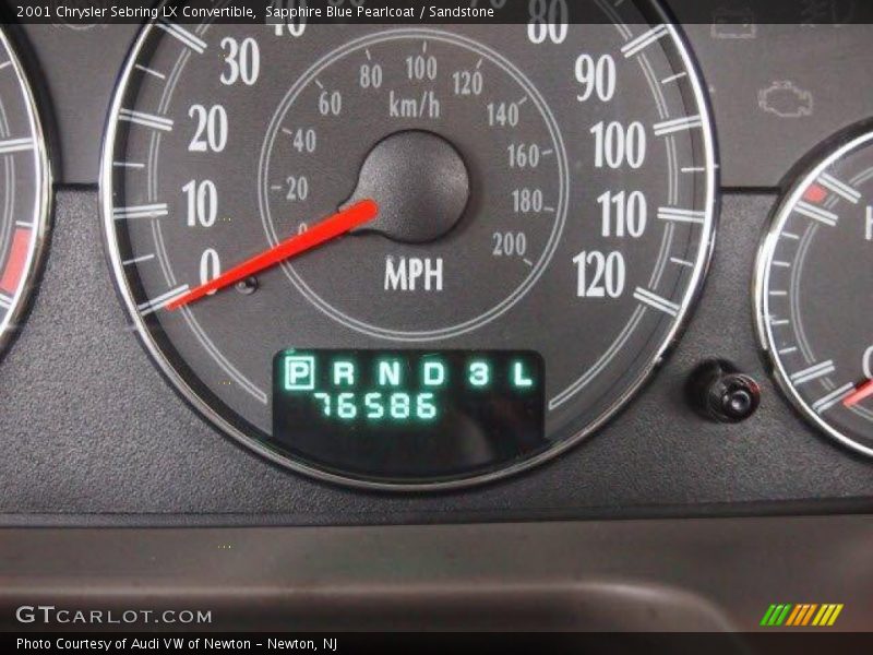 Sapphire Blue Pearlcoat / Sandstone 2001 Chrysler Sebring LX Convertible