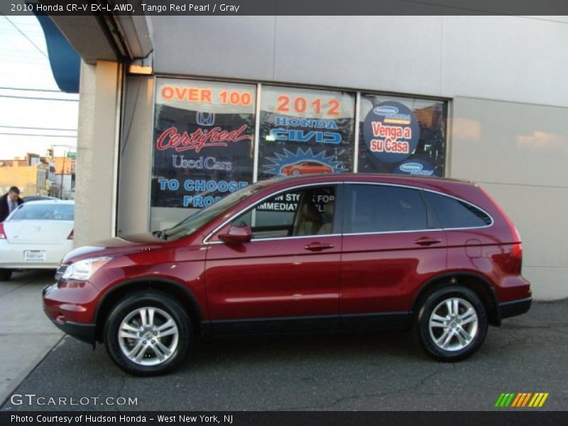 Tango Red Pearl / Gray 2010 Honda CR-V EX-L AWD