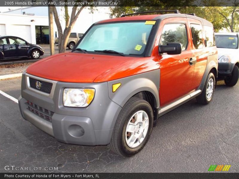 Sunset Orange Pearl / Black/Gray 2005 Honda Element LX AWD