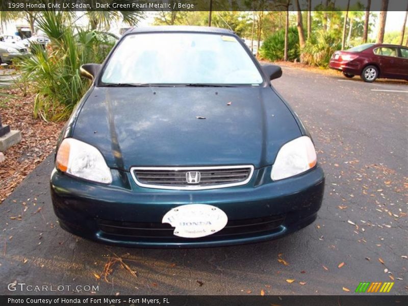 Dark Green Pearl Metallic / Beige 1998 Honda Civic LX Sedan