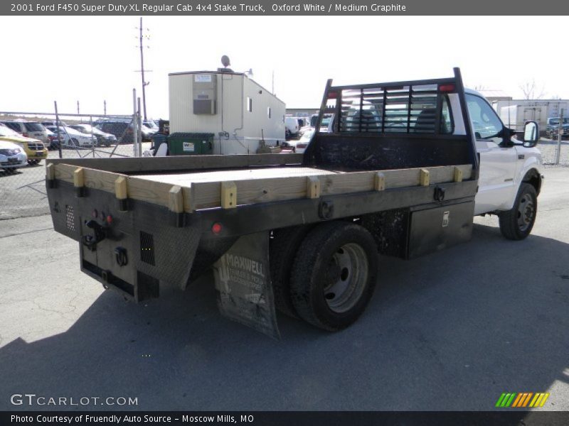 Oxford White / Medium Graphite 2001 Ford F450 Super Duty XL Regular Cab 4x4 Stake Truck