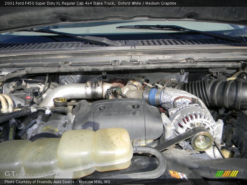 Oxford White / Medium Graphite 2001 Ford F450 Super Duty XL Regular Cab 4x4 Stake Truck