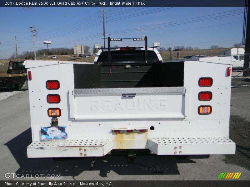 Bright White / Khaki 2007 Dodge Ram 3500 SLT Quad Cab 4x4 Utility Truck