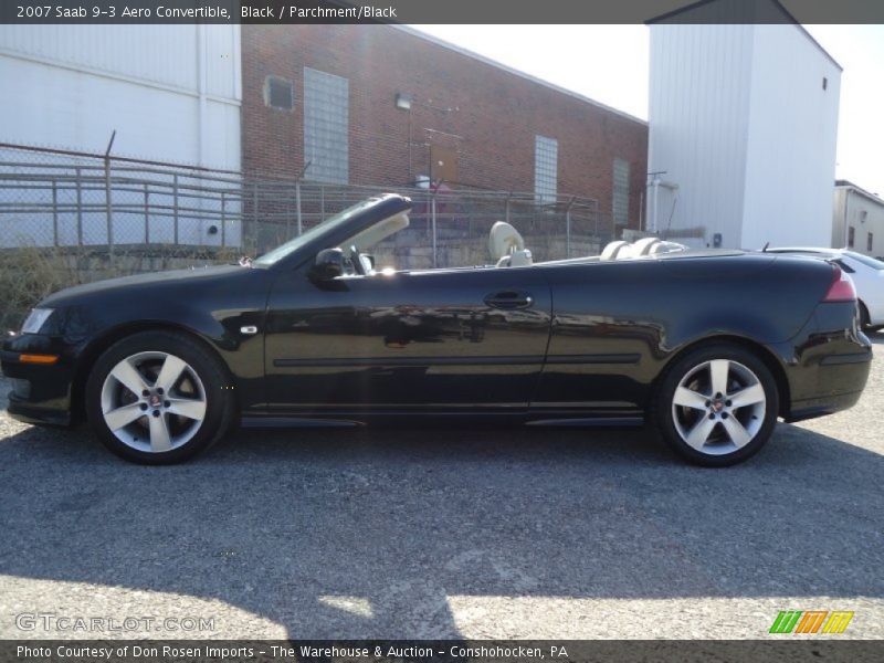 Black / Parchment/Black 2007 Saab 9-3 Aero Convertible