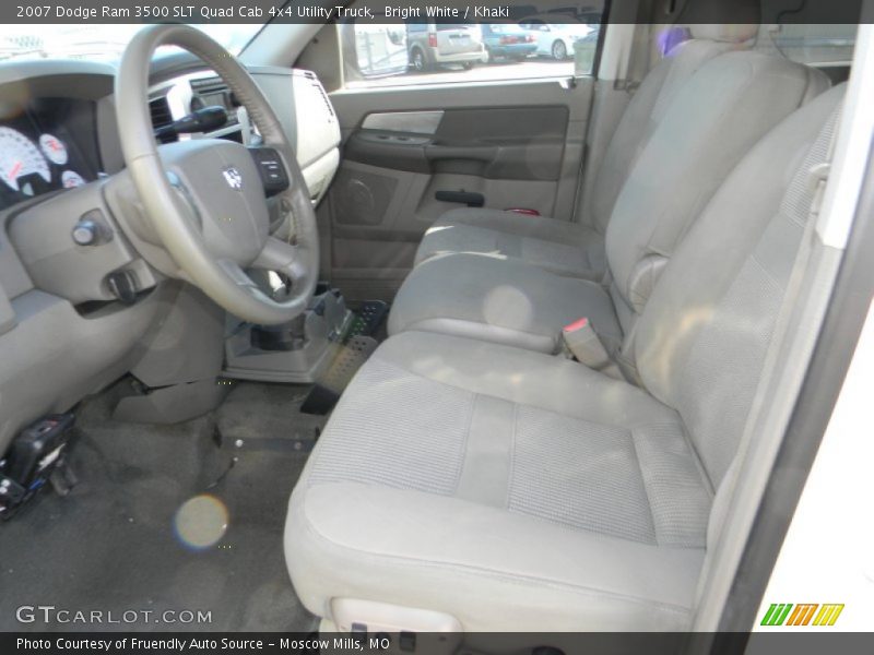 Bright White / Khaki 2007 Dodge Ram 3500 SLT Quad Cab 4x4 Utility Truck