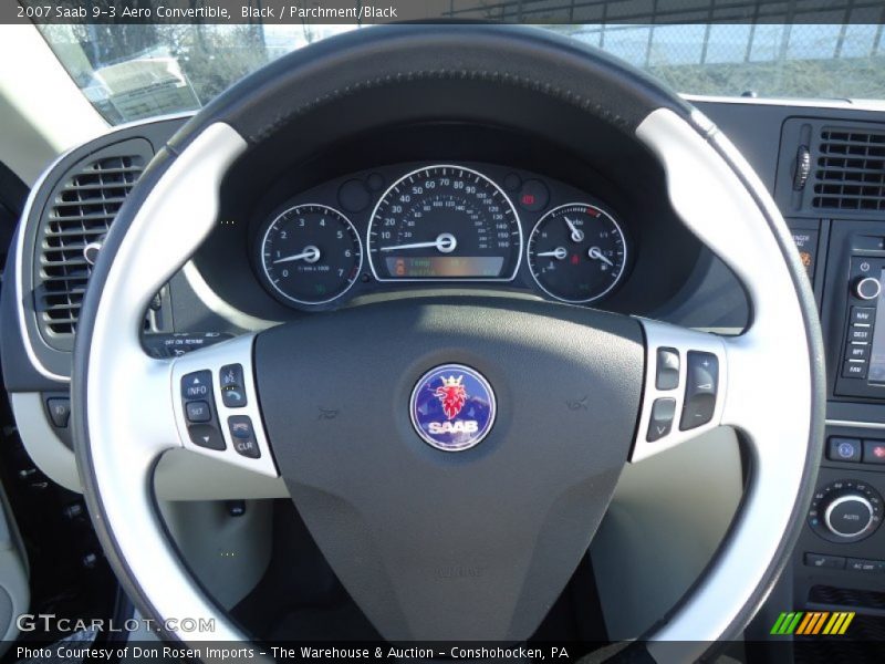 Black / Parchment/Black 2007 Saab 9-3 Aero Convertible