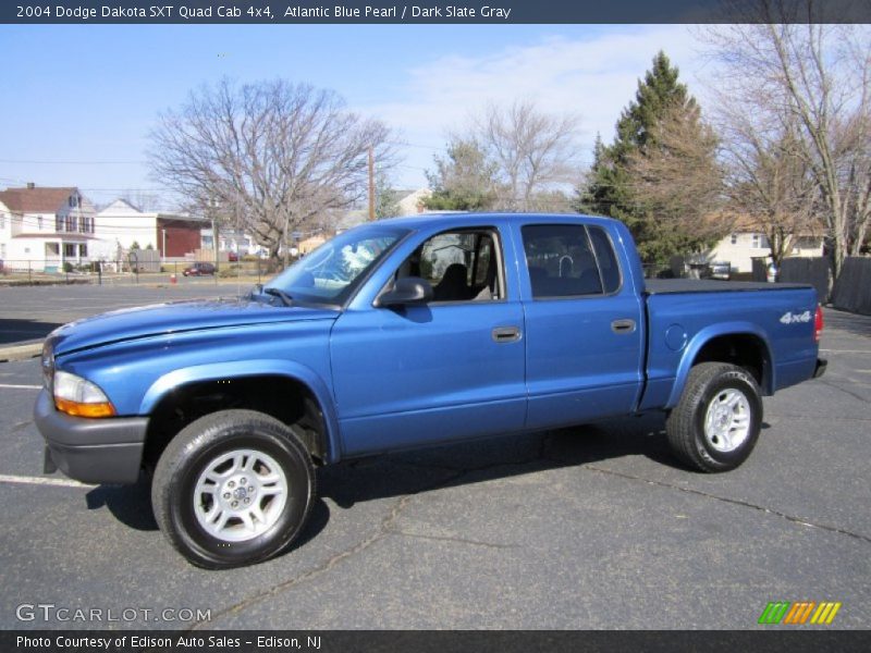 Atlantic Blue Pearl / Dark Slate Gray 2004 Dodge Dakota SXT Quad Cab 4x4