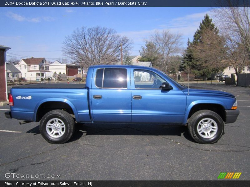 Atlantic Blue Pearl / Dark Slate Gray 2004 Dodge Dakota SXT Quad Cab 4x4