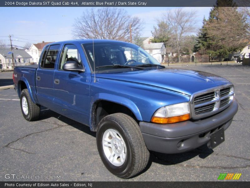 Atlantic Blue Pearl / Dark Slate Gray 2004 Dodge Dakota SXT Quad Cab 4x4