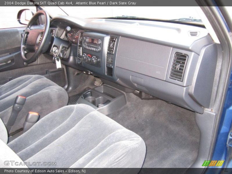 Atlantic Blue Pearl / Dark Slate Gray 2004 Dodge Dakota SXT Quad Cab 4x4
