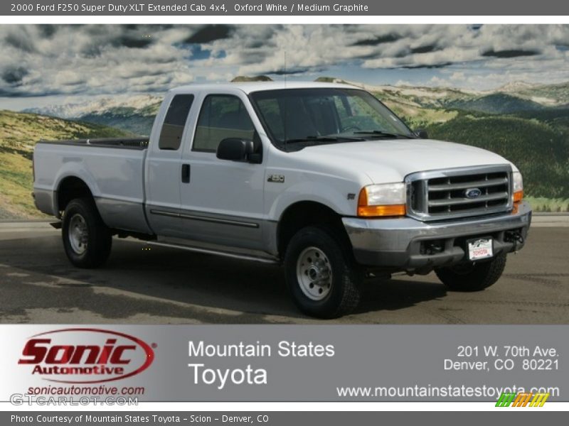 Oxford White / Medium Graphite 2000 Ford F250 Super Duty XLT Extended Cab 4x4