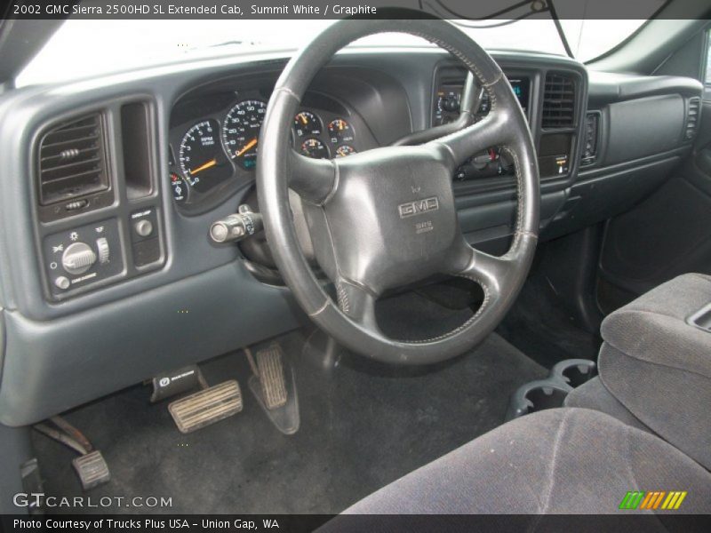 Summit White / Graphite 2002 GMC Sierra 2500HD SL Extended Cab