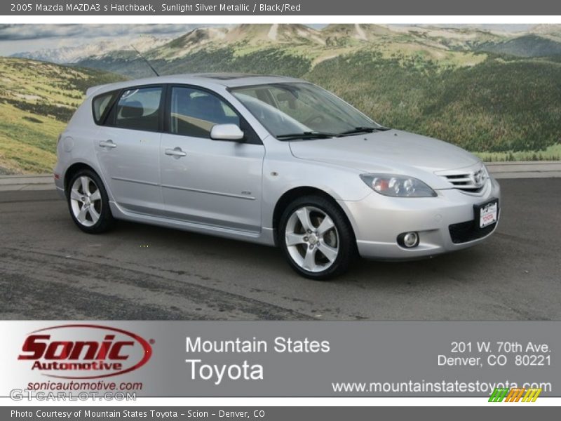 Sunlight Silver Metallic / Black/Red 2005 Mazda MAZDA3 s Hatchback