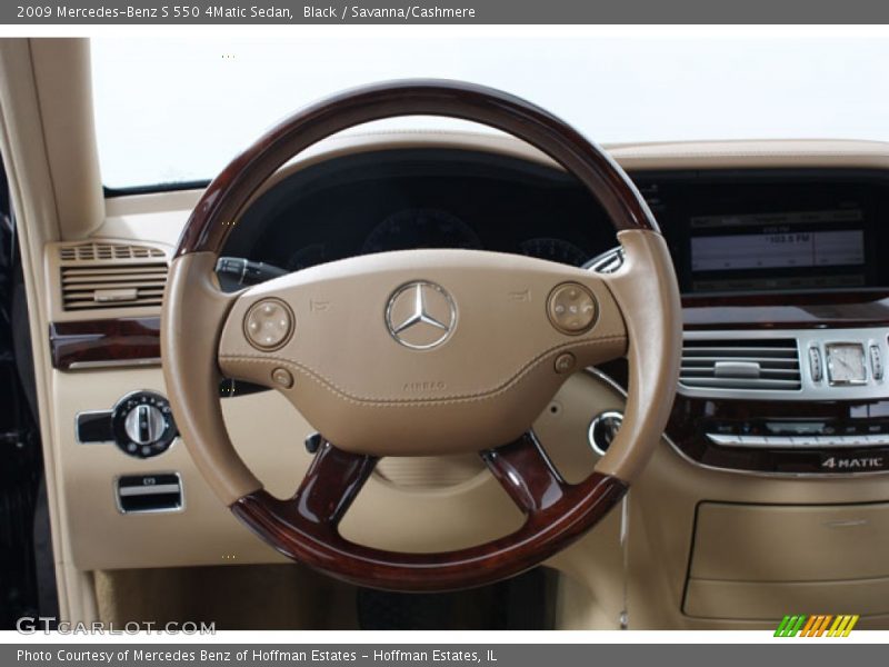 Black / Savanna/Cashmere 2009 Mercedes-Benz S 550 4Matic Sedan