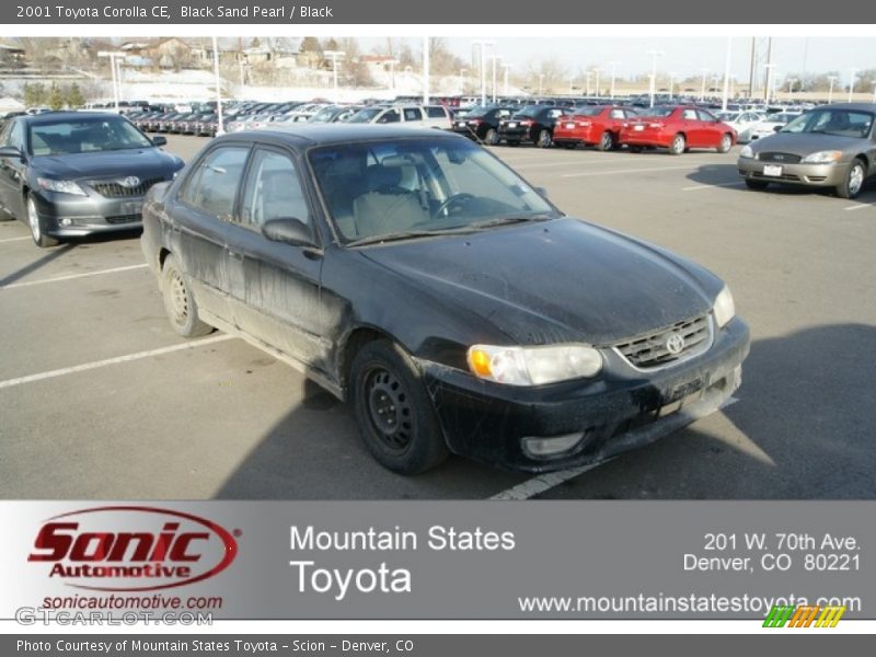 Black Sand Pearl / Black 2001 Toyota Corolla CE