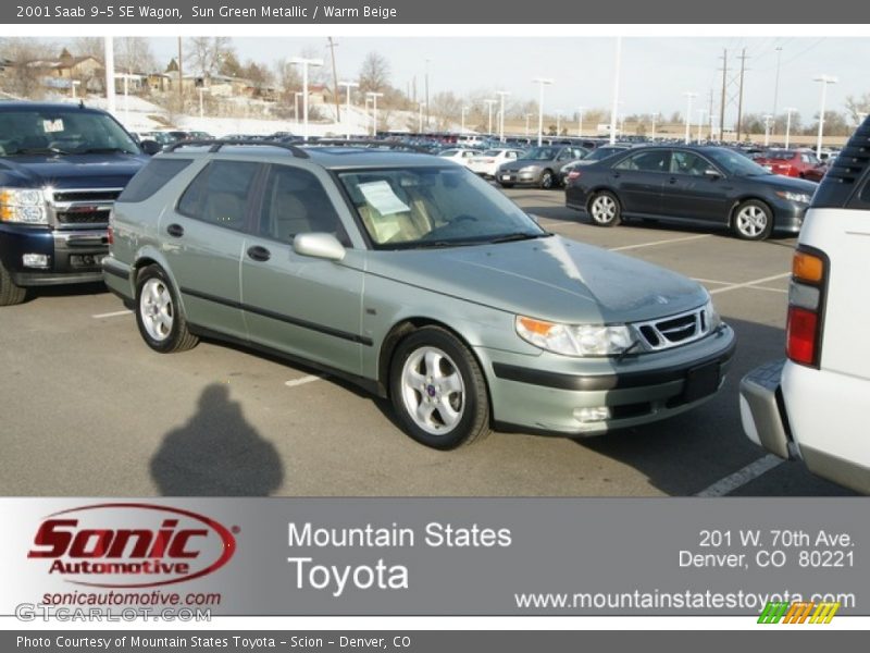 Sun Green Metallic / Warm Beige 2001 Saab 9-5 SE Wagon