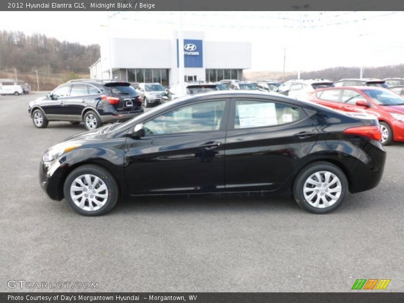 Midnight Black / Beige 2012 Hyundai Elantra GLS