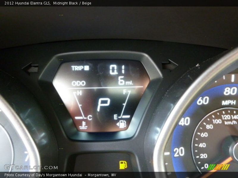 Midnight Black / Beige 2012 Hyundai Elantra GLS