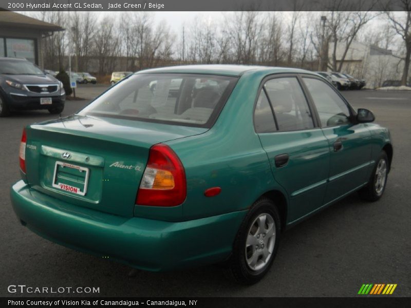 Jade Green / Beige 2000 Hyundai Accent GL Sedan