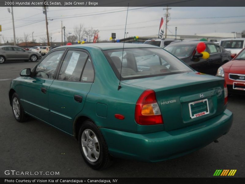 Jade Green / Beige 2000 Hyundai Accent GL Sedan
