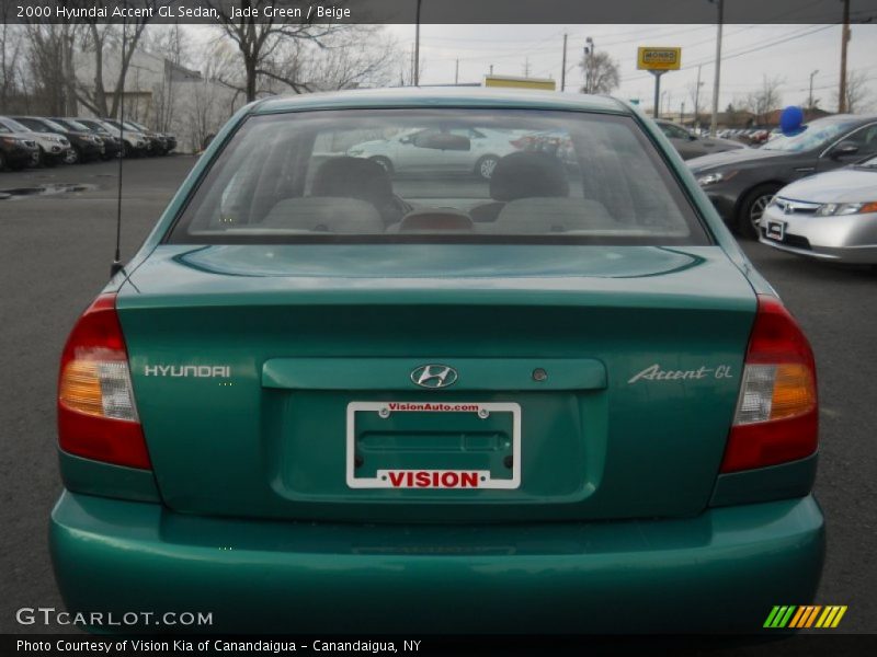 Jade Green / Beige 2000 Hyundai Accent GL Sedan