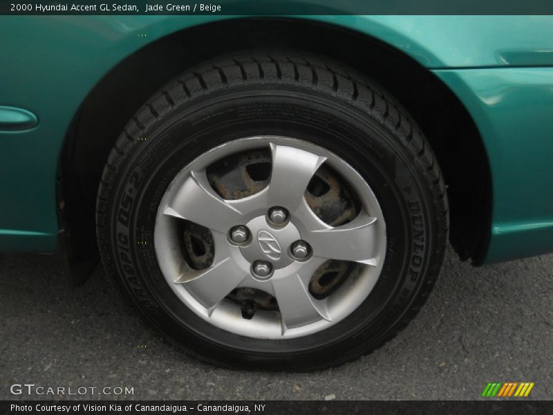 Jade Green / Beige 2000 Hyundai Accent GL Sedan