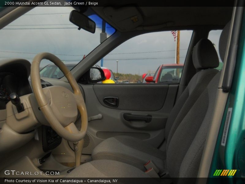Jade Green / Beige 2000 Hyundai Accent GL Sedan
