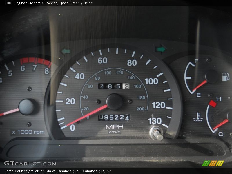 Jade Green / Beige 2000 Hyundai Accent GL Sedan