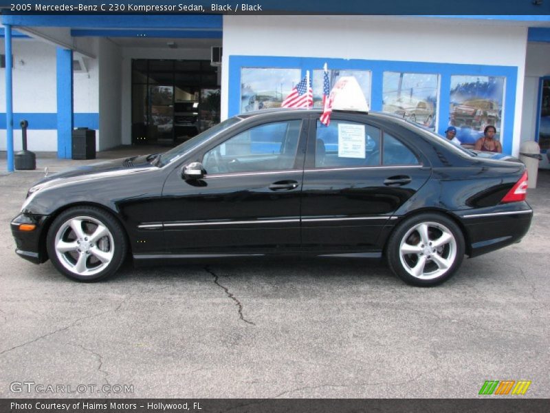 Black / Black 2005 Mercedes-Benz C 230 Kompressor Sedan
