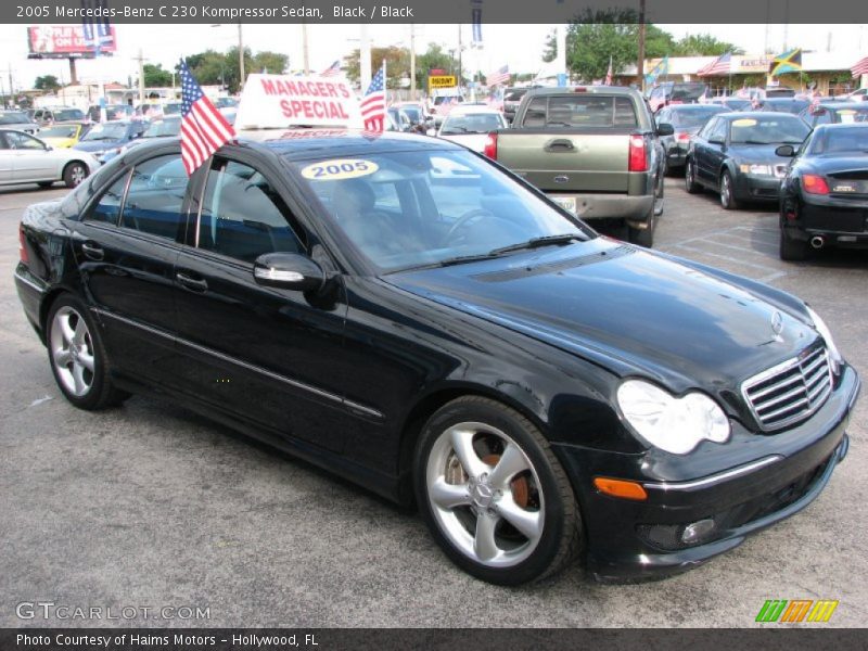 Black / Black 2005 Mercedes-Benz C 230 Kompressor Sedan