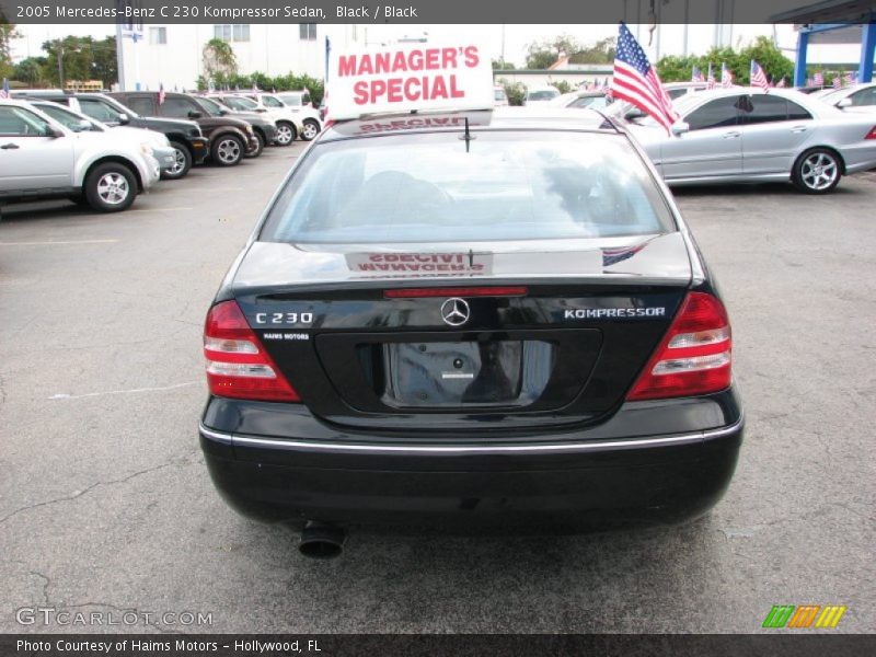 Black / Black 2005 Mercedes-Benz C 230 Kompressor Sedan