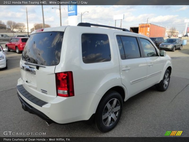 White Diamond Pearl / Gray 2012 Honda Pilot Touring 4WD