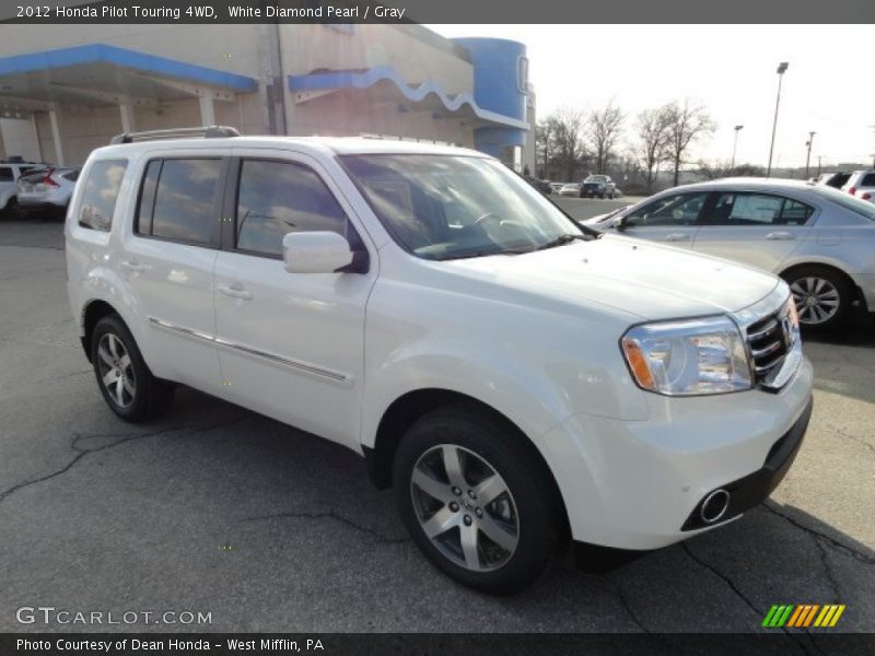 White Diamond Pearl / Gray 2012 Honda Pilot Touring 4WD