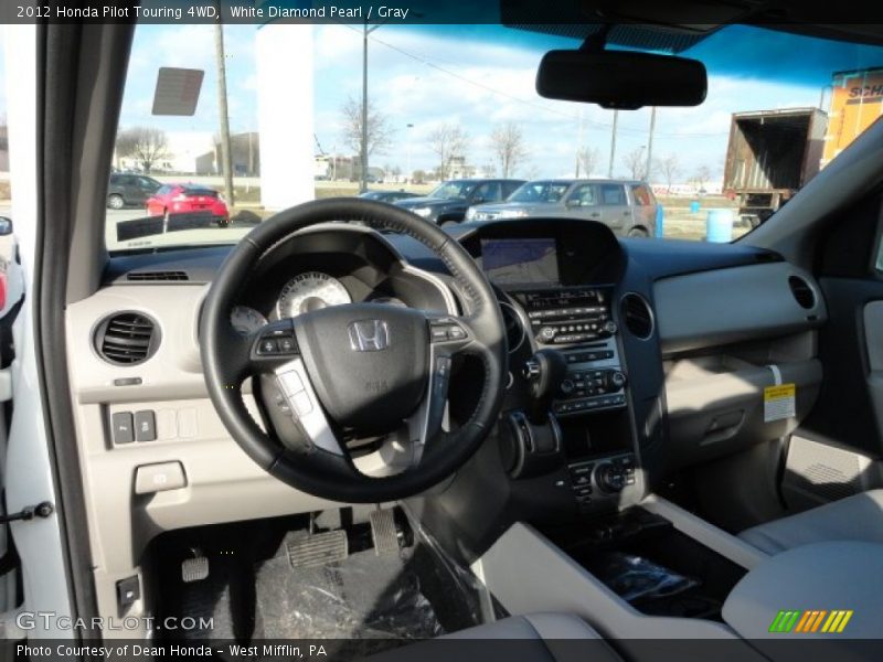 White Diamond Pearl / Gray 2012 Honda Pilot Touring 4WD