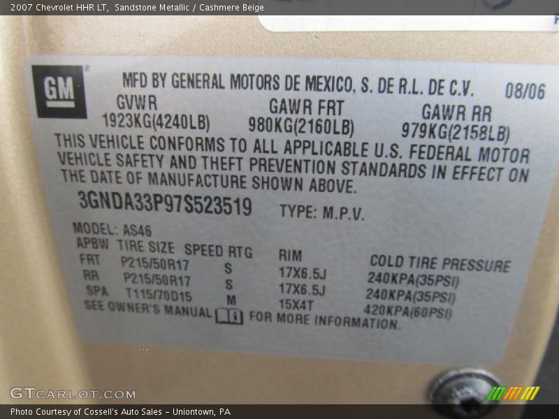 Sandstone Metallic / Cashmere Beige 2007 Chevrolet HHR LT
