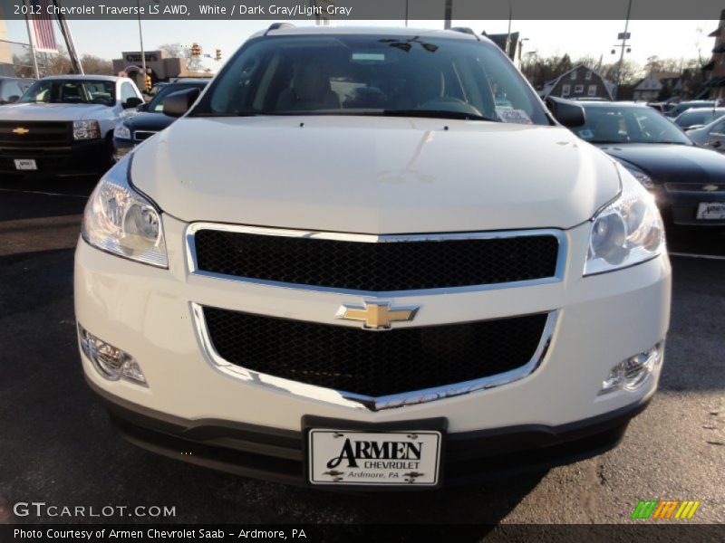 White / Dark Gray/Light Gray 2012 Chevrolet Traverse LS AWD